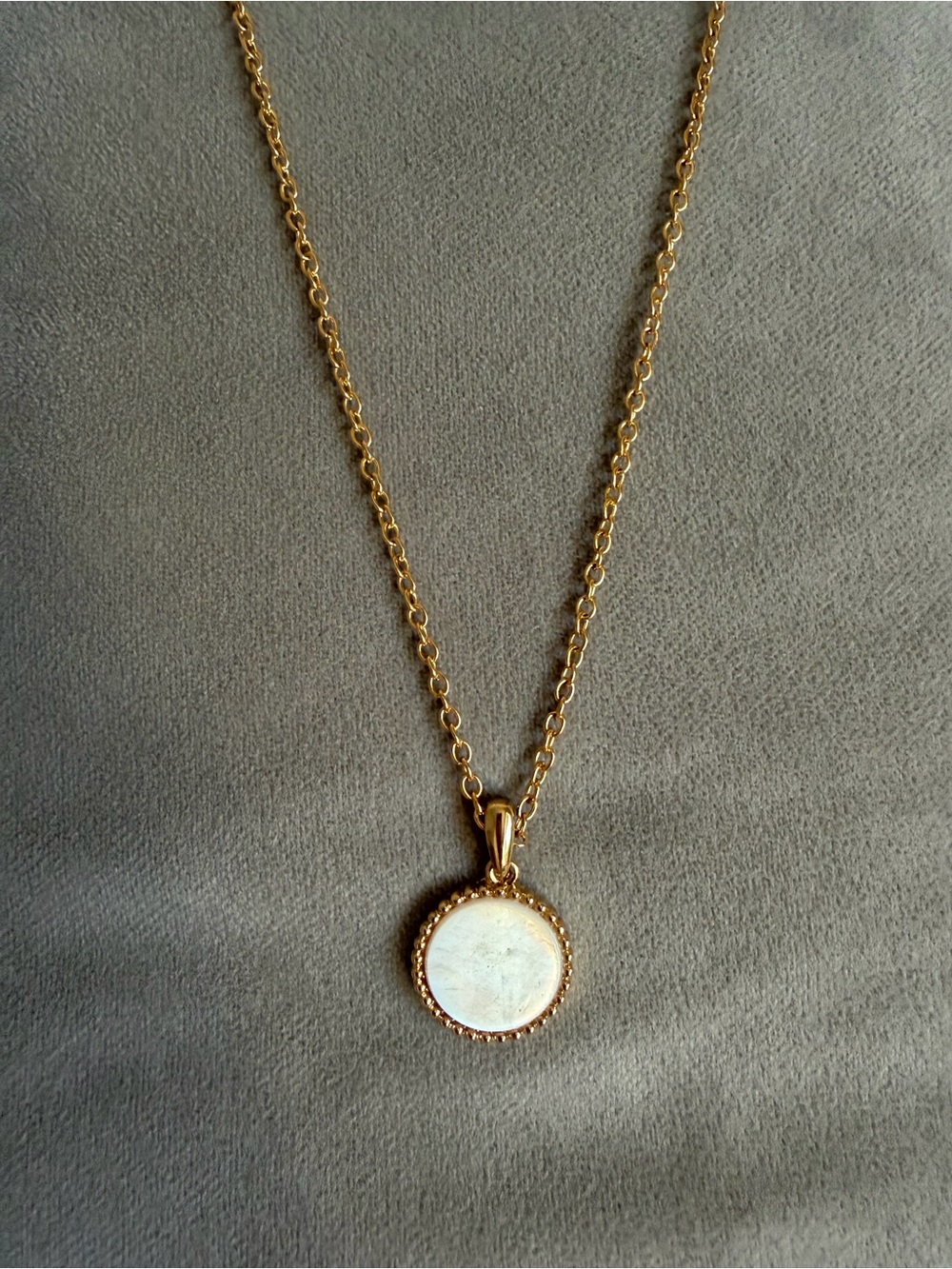 Talbots Gold-Tone Women’s Pendant Necklace with White Inlay